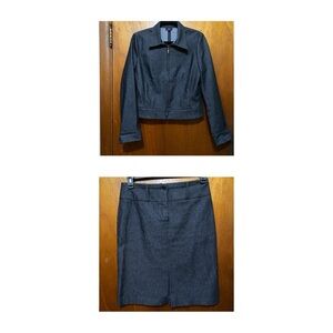 Naf Naf Paris Denim Skirt & Zip-Up Jacket Set - Size L